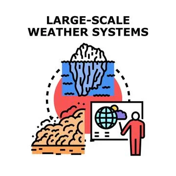 Understanding large scale weather systems and climate change effects イラスト素材