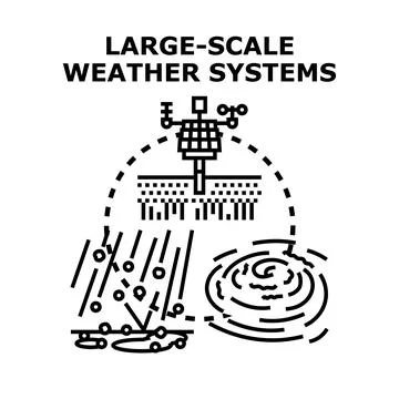 Understanding large scale weather systems and climate events Stock Illustration