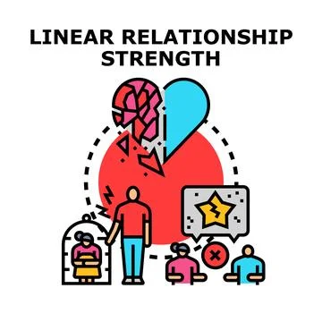 Understanding linear relationship strength in human connections 库存插图