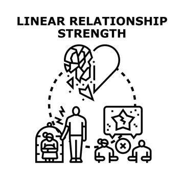 Understanding linear relationship strength in human connections 库存插图
