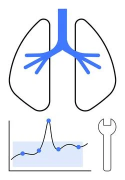 Understanding Lung Health Through Data Analysis and Technical Tools 스톡 일러스트