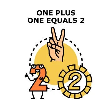 Understanding math concept creating a sum of two Stock Illustration