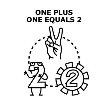 Understanding math concept creating a sum of two Stock Illustration