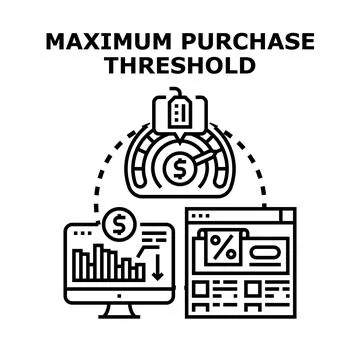 Understanding maximum purchase threshold for online shopping limit Illustrazione stock