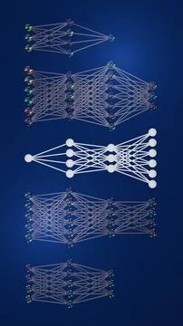 Understanding Neural Network Connectivity: 3D Rendering Stock Illustration
