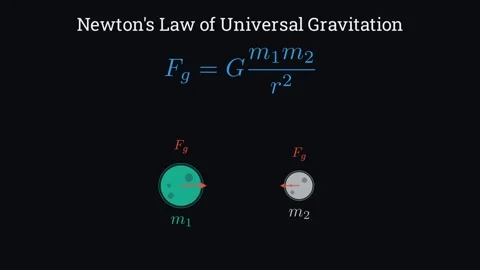 Understanding Newton's law of universal gravitation 스톡 동영상 335190843