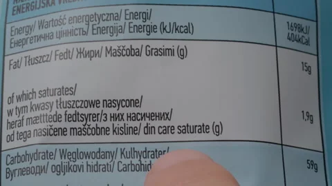 Understanding Nutritional Values on Food Packaging for Healthier Choices Stock Footage 303558973