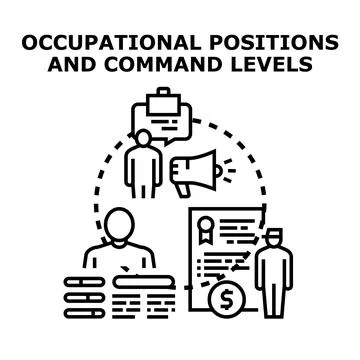 Understanding occupational positions and command level concepts Stock Illustration