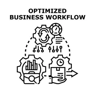 Understanding optimized business workflow implementing efficient strategy Stock Illustration