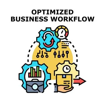 Understanding optimized business workflow implementing efficient strategy Illustrazione stock
