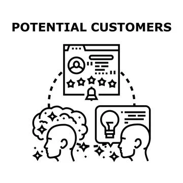 Understanding potential customer needs and service solutions Stock Illustration