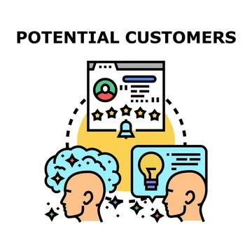 Understanding potential customer needs and service solutions Stock Illustration
