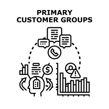 Understanding primary customer groups identifying market segmentation Stock Illustration