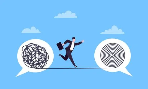 Understanding problem solution simplify challenge. Stock Illustration