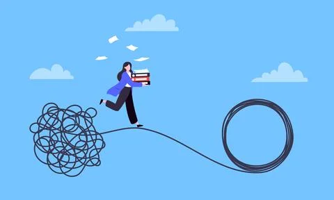 Understanding problem solution simplify challenge. Illustrazione stock