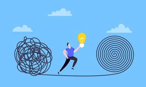 Understanding problem solution simplify challenge. Stock Illustration