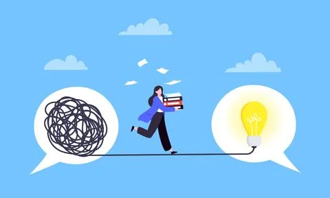 Understanding problem solution simplify challenge. 스톡 일러스트