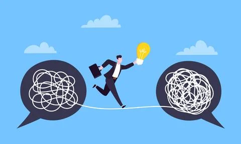 Understanding problem solution simplify challenge. Stock Illustration