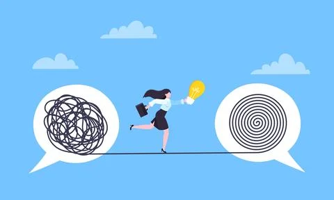 Understanding problem solution simplify challenge. Stock Illustration