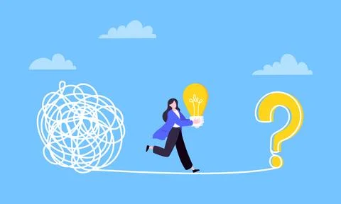 Understanding problem solution simplify challenge. 库存插图