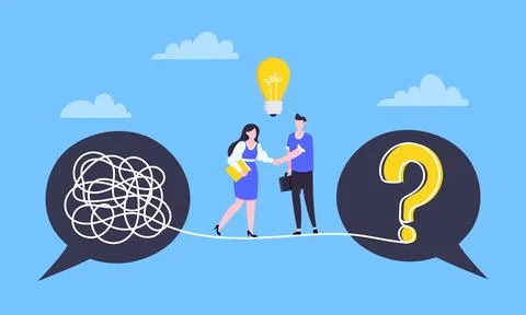 Understanding problem solution simplify challenge. Stock Illustration