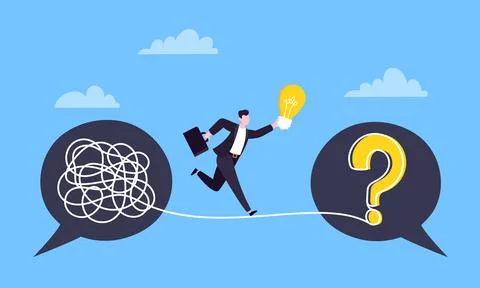 Understanding problem solution simplify challenge. Stock Illustration