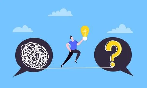 Understanding problem solution simplify challenge. Stock Illustration