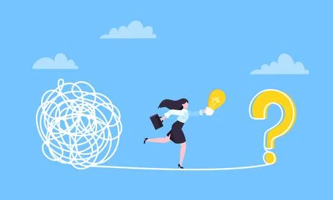 Understanding problem solution simplify challenge. Stock Illustration