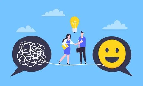 Understanding problem solution simplify challenge. Stock Illustration