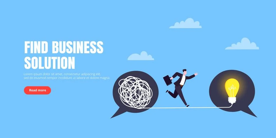 Understanding problem solution simplify challenge with idea. Illustrazione stock