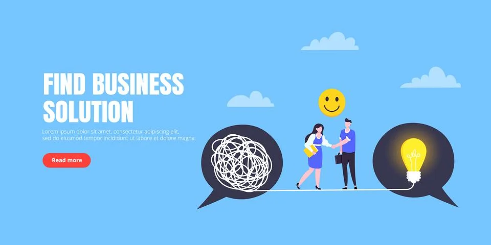 Understanding problem solution simplify challenge. Illustrazione stock