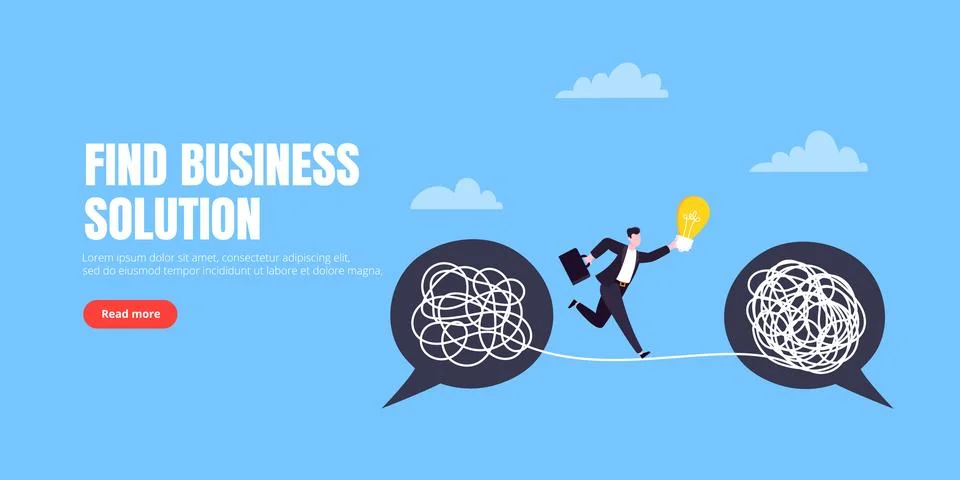 Understanding problem solution simplify challenge with idea. Illustrazione stock