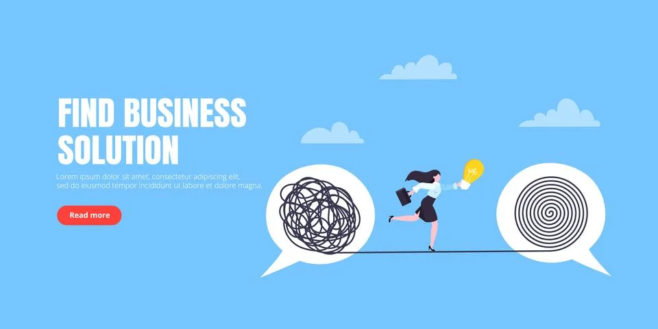 Understanding problem solution simplify challenge with idea. Stock Illustration