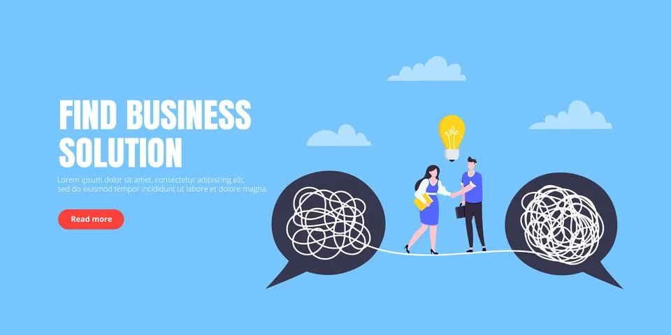 Understanding problem solution simplify challenge. Stock Illustration