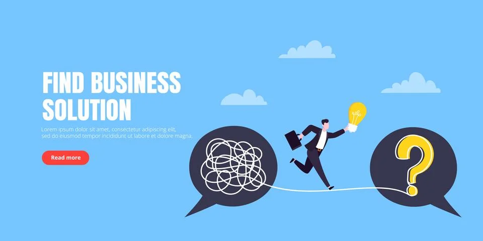 Understanding problem solution simplify challenge. Stock Illustration