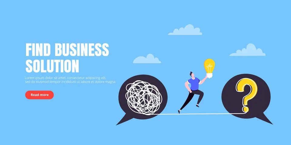 Understanding problem solution simplify challenge. Stock Illustration