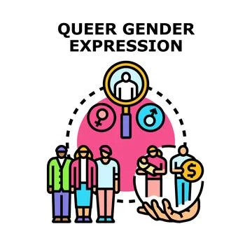 Understanding queer gender expression and diverse family concepts Stock-Illustration