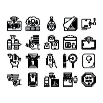 Understanding radio frequency identification data security technology concept 스톡 일러스트