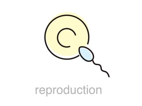 Understanding reproduction through visual representation of a sperm and an egg Stock-Illustration