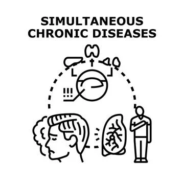 Understanding simultaneous chronic diseases affecting multiple organ systems Stock Illustration