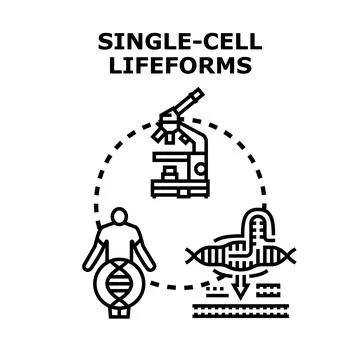 Understanding single cell lifeforms and genetic engineering Illustrazione stock