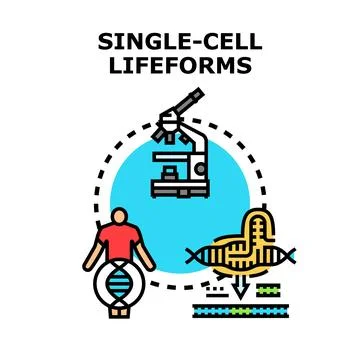 Understanding single cell lifeforms and genetic engineering Stock Illustration