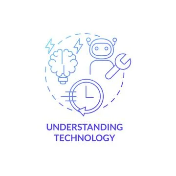Understanding technology blue gradient concept icon Stock Illustration