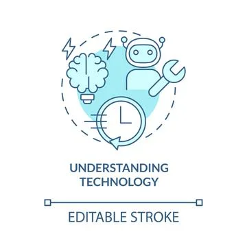 Understanding technology turquoise concept icon Stock Illustration