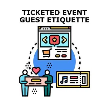 Understanding ticketed event guest rules and booking etiquette Stock Illustration