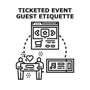 Understanding ticketed event guest rules and booking etiquette Illustrazione stock