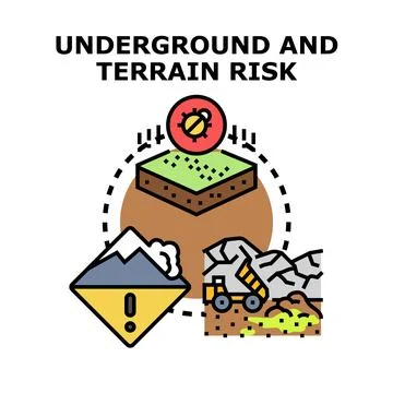 Understanding underground and terrain risk hazards Stock Illustration