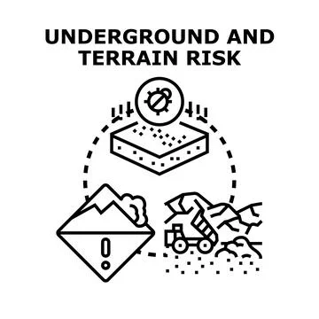 Understanding underground and terrain risk hazards Stock Illustration