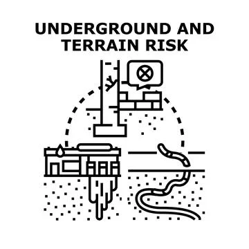 Understanding underground and terrain risk concepts 스톡 일러스트