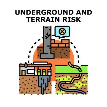 Understanding underground and terrain risk concepts Illustrazione stock
